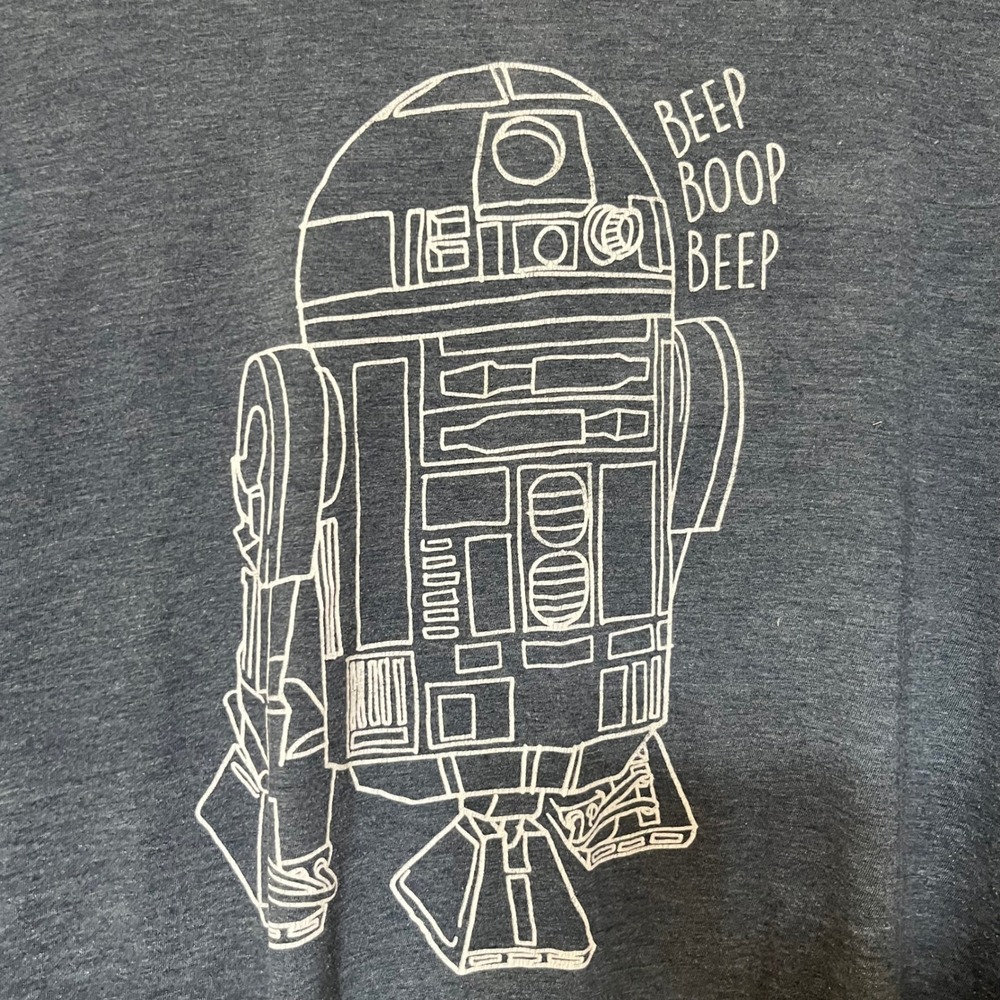 Star Wars R2D2 T Shirt Mens XL Heather Blue Beep Boop Graphic Tee Movie - Picture 2 of 8